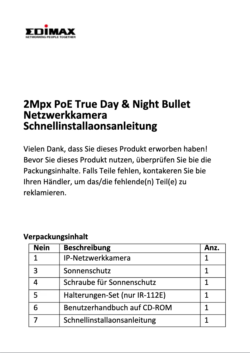 Página 1 del manual Manual de usuario Edimax IR-112E