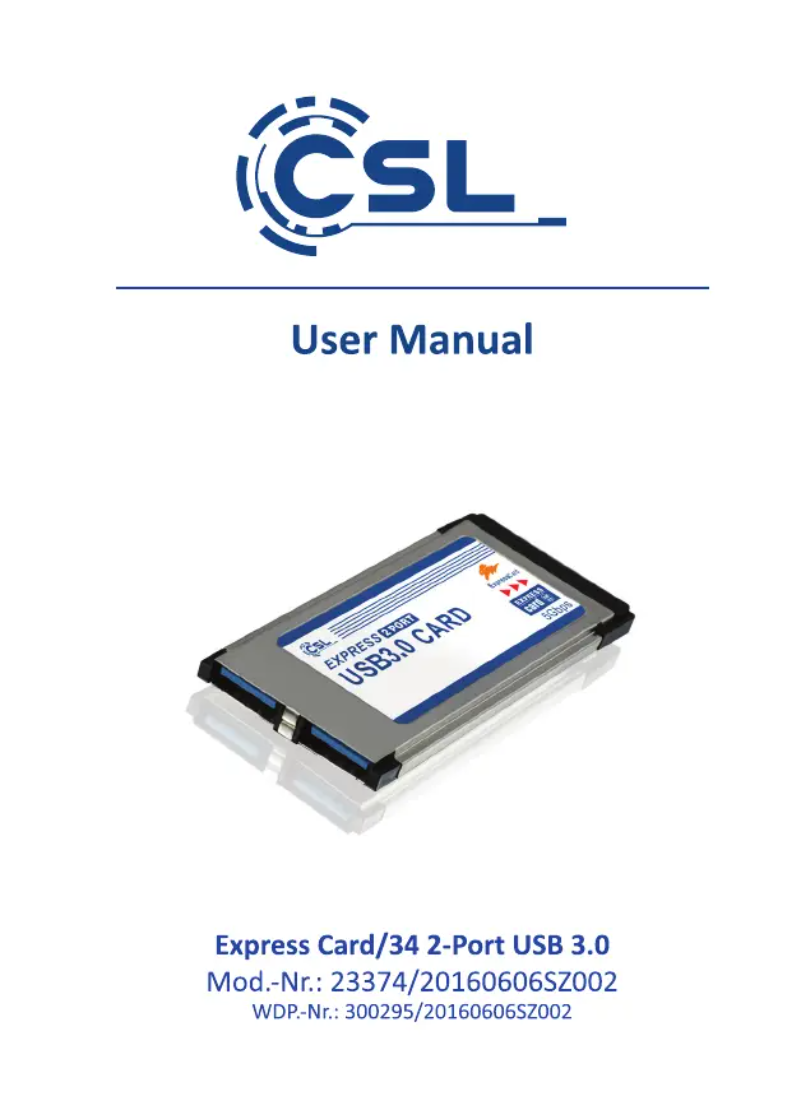 Page n°1 - Manuel utilisateur CSL 300295
