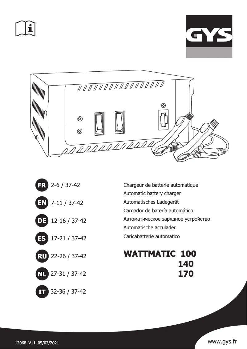 Page n°1 - Manuel utilisateur GYS Wattmatic 170