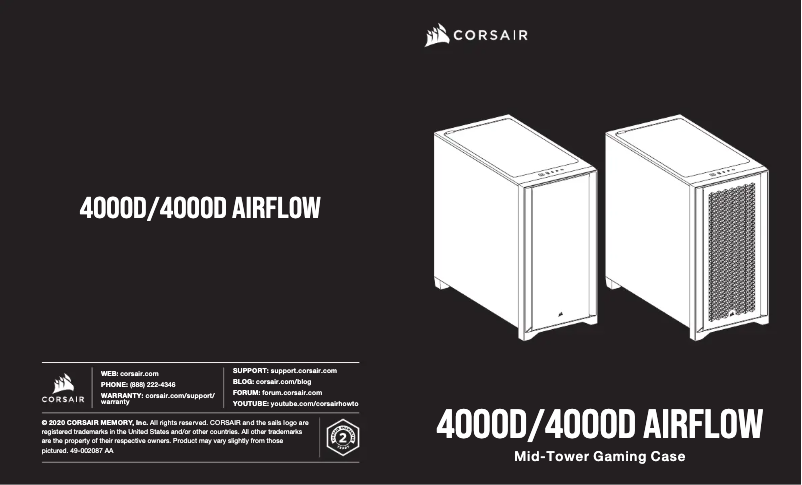 Page n°1 - Manuel utilisateur Corsair 4000D