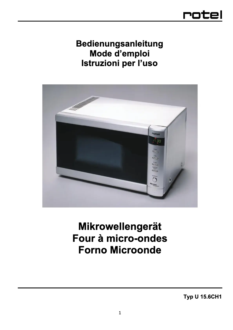 Page 1 de la notice Manuel utilisateur Rotel MW 820C