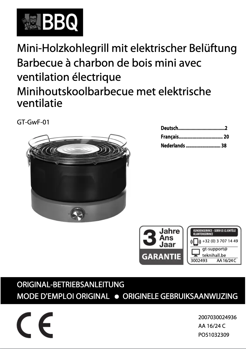 Page 1 de la notice Manuel utilisateur Quigg GT-GwF-01