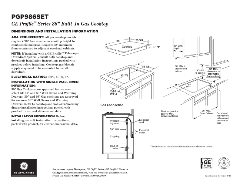 Image de la première page du manuel de l'appareil Profile PGP986SETSS