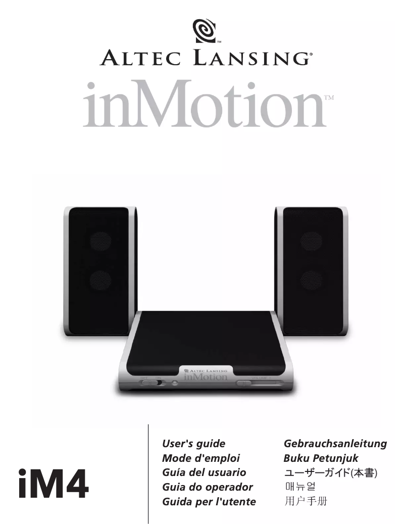 Page 1 de la notice Manuel utilisateur Altec Lansing inMotion iM4