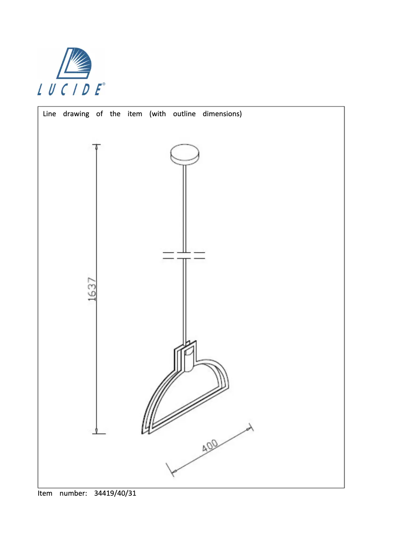 Page 1 de la notice Manuel utilisateur Lucide Contour 34419/40/31