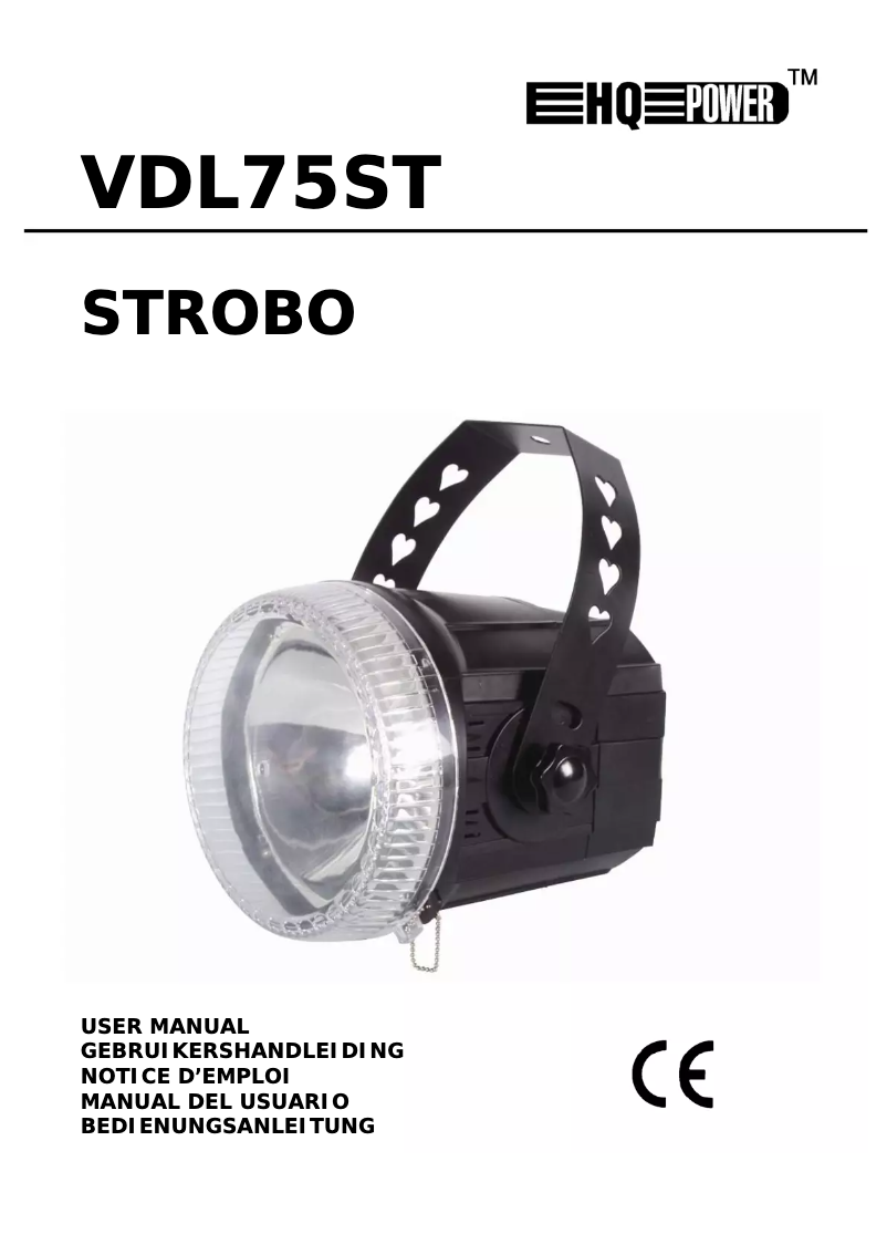 Page n°1 - Manuel utilisateur HQ Power LAMP75ST2
