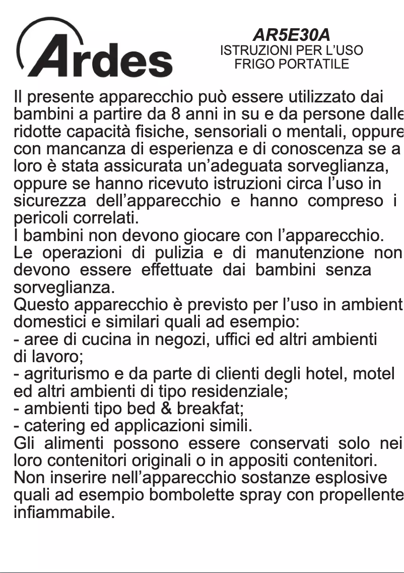 Página 1 del manual Manual de usuario Ardes AR5E30A