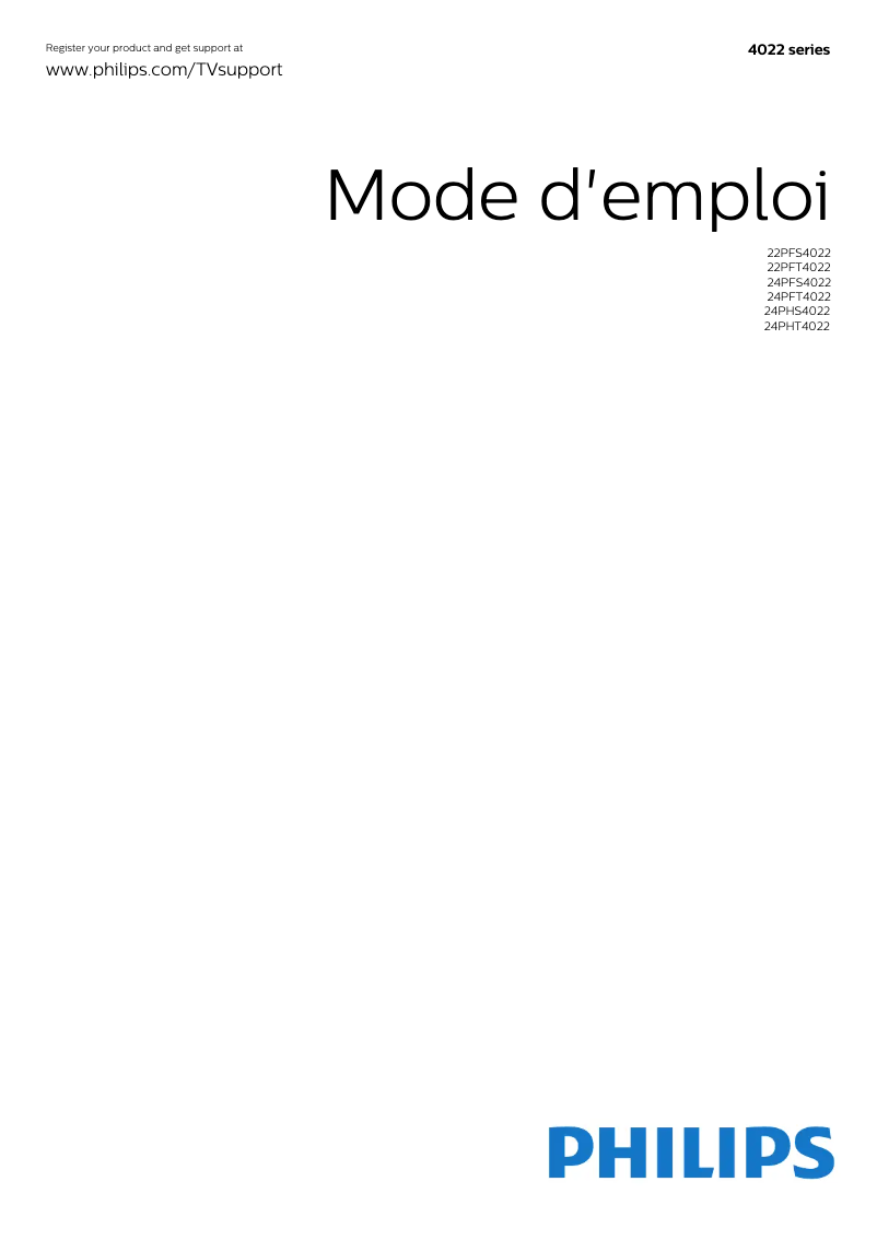 Page n°1 - Manuel utilisateur Philips 4000 series 24PFS4022