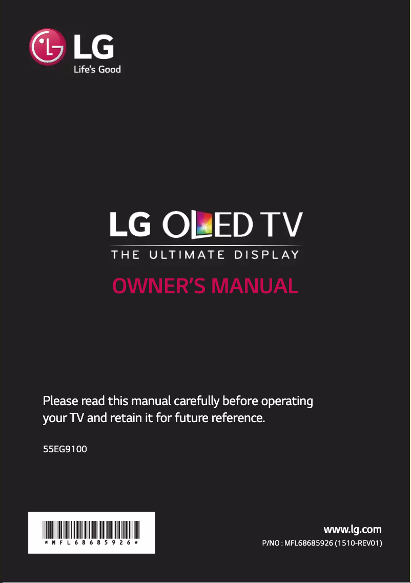 Page n°1 - Manuel utilisateur LG 55EG9100-SB