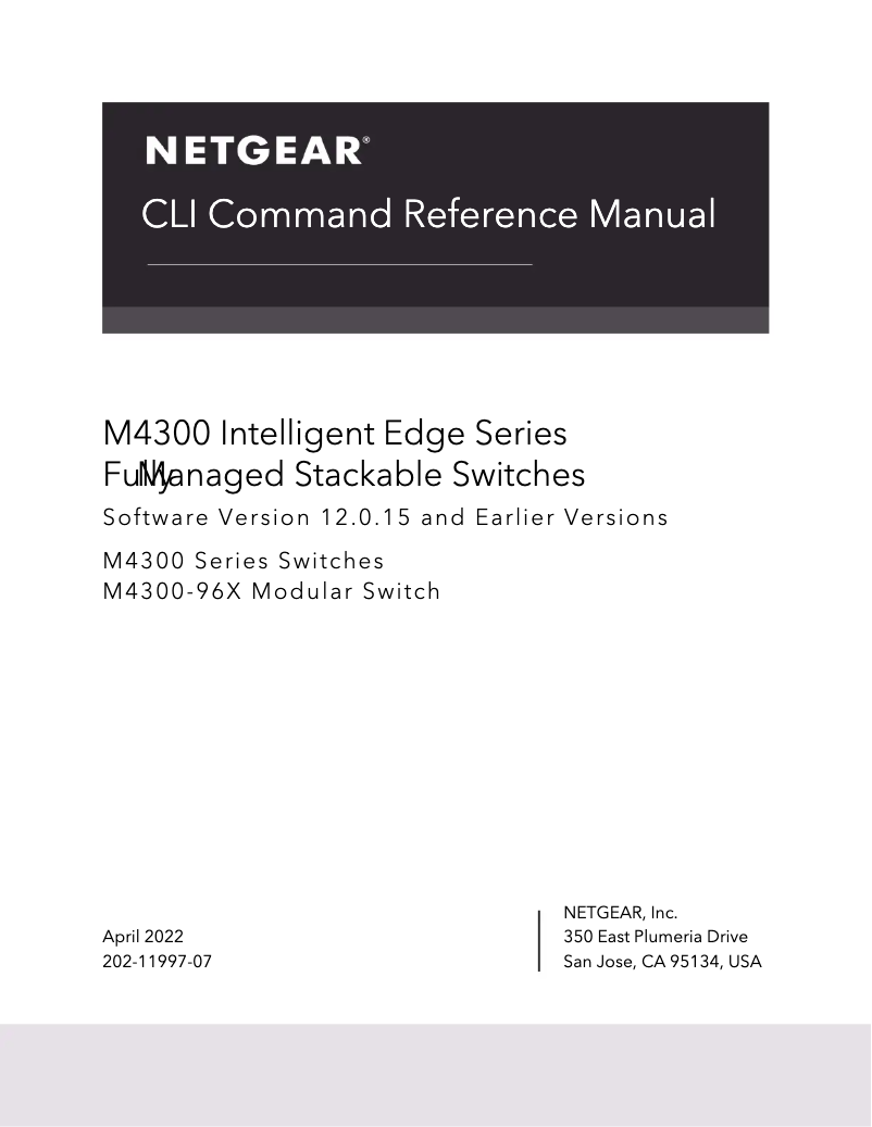 Page n°1 - Manuel utilisateur Netgear ProSafe M4300