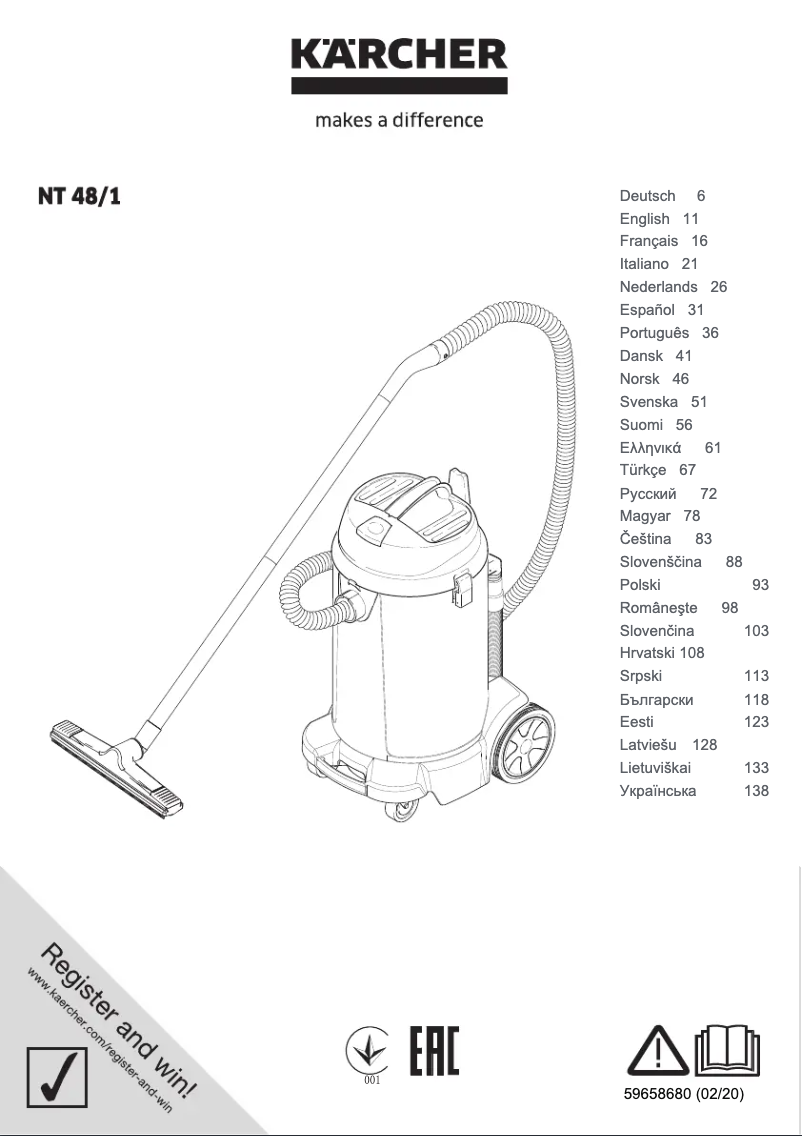 Page n°1 - Manuel utilisateur Kärcher NT 48/1