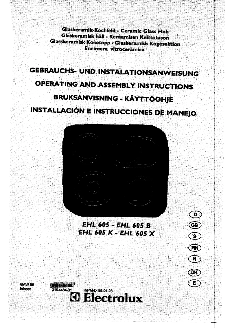 Page 1 de la notice Manuel utilisateur Electrolux EHL60N