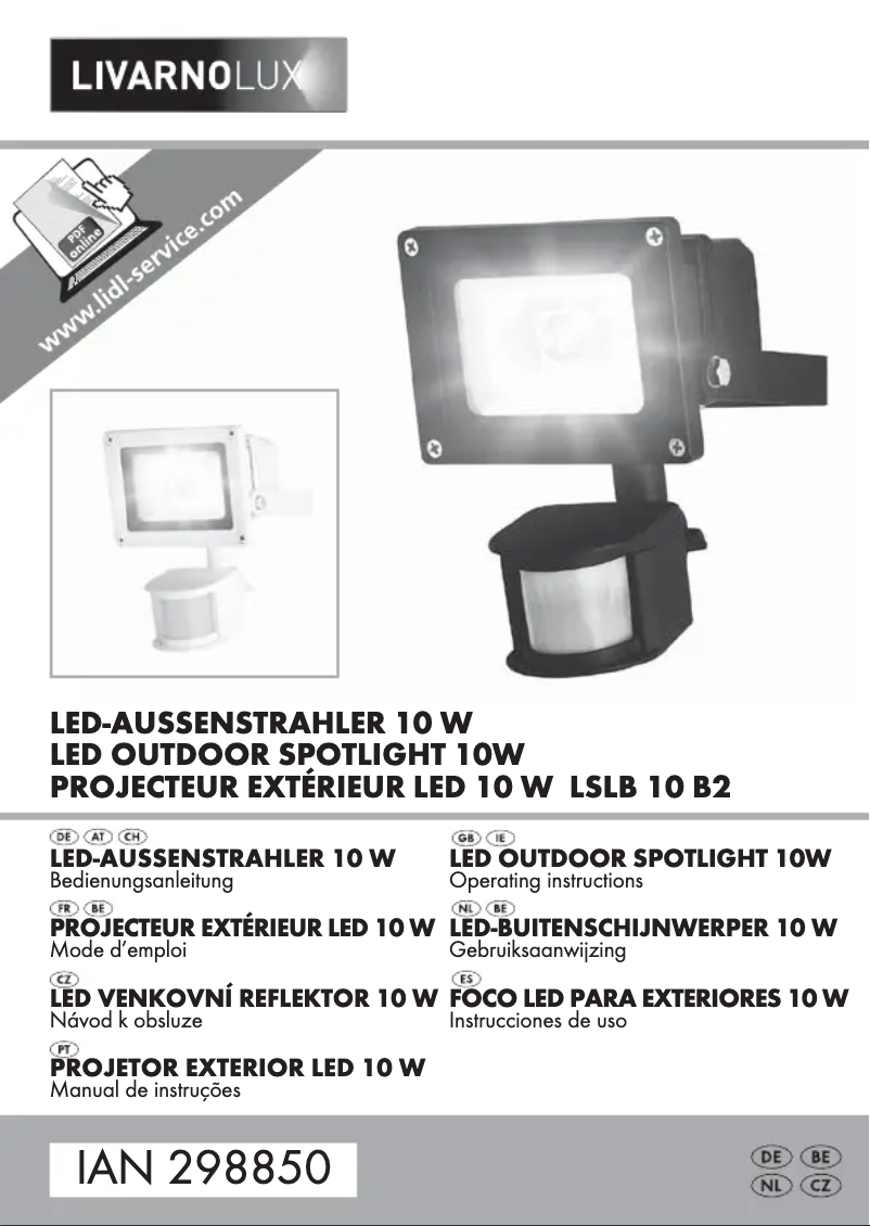 Page 1 de la notice Manuel utilisateur Livarno Lux IAN 285328