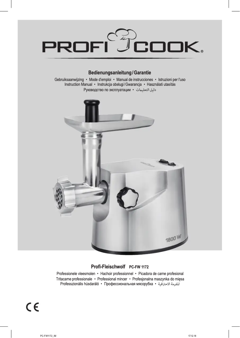 Imagen de la primera página del manual del dispositivo PC-FW 1172