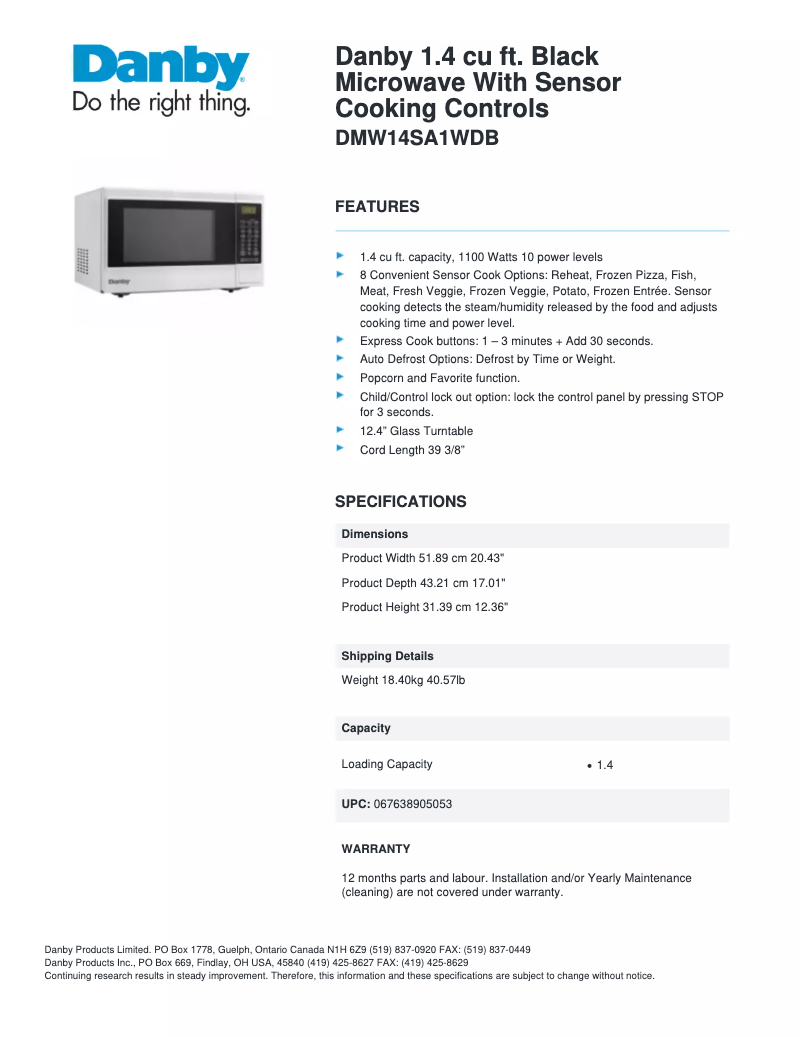 Image de la première page du manuel de l'appareil DMW14SA1WDB