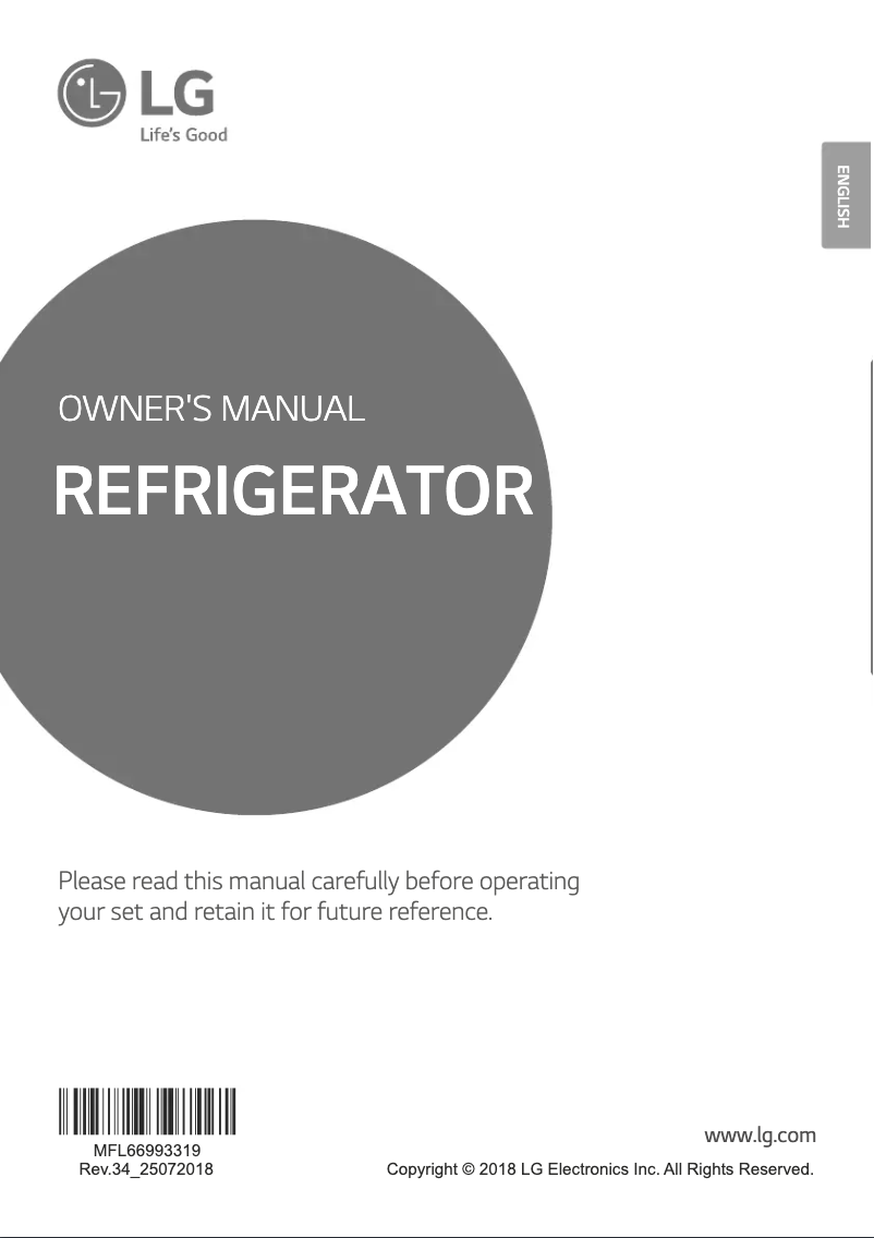 Page 1 de la notice Manuel utilisateur LG GL-B195RDGU