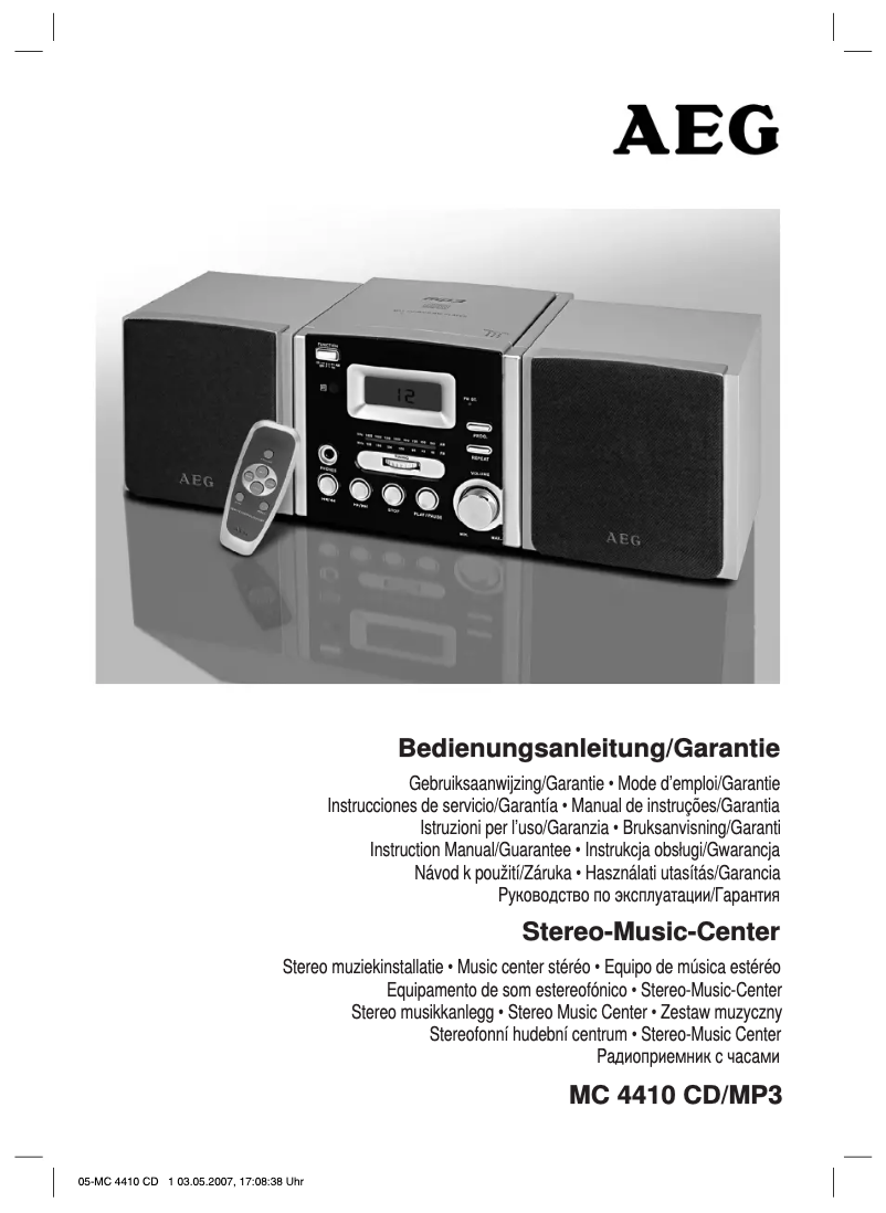 Page 1 de la notice Manuel utilisateur AEG MC 4410