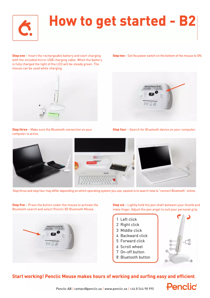 Page 1 de la notice Manuel utilisateur Penclic B2