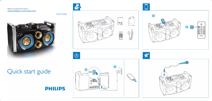 Page 1 de la notice Guide de démarrage rapide Philips FWP3100D