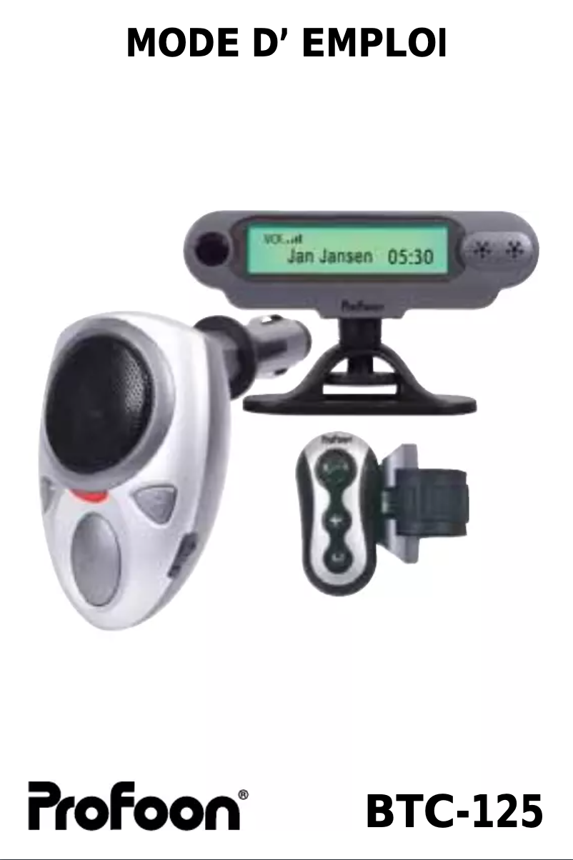 Image de la première page du manuel de l'appareil BTC-125