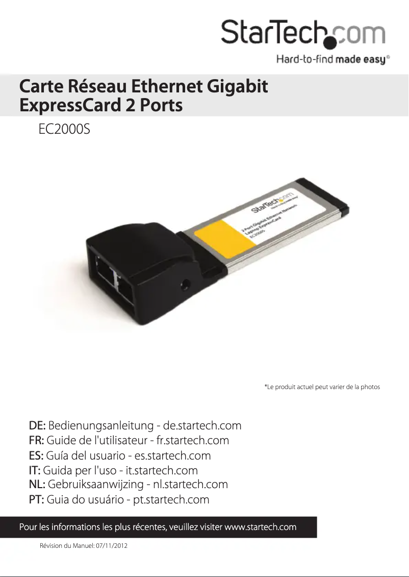 Page 1 de la notice Manuel utilisateur StarTech.com EC2000S