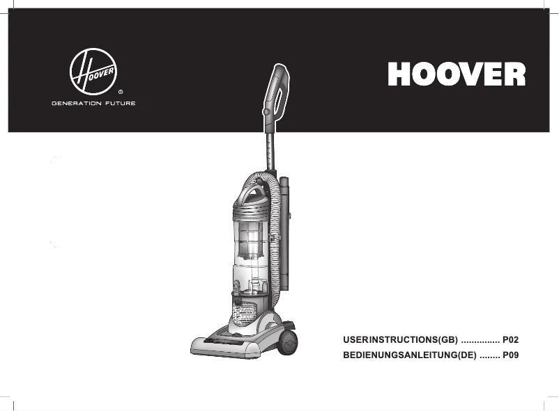 Page n°1 - Manuel utilisateur Hoover VR81 VR84011