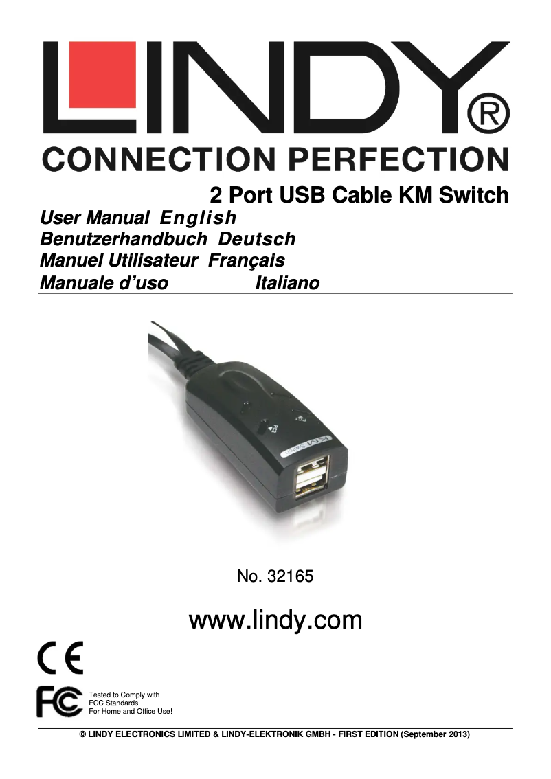 Page n°1 - Manuel utilisateur Lindy 32165