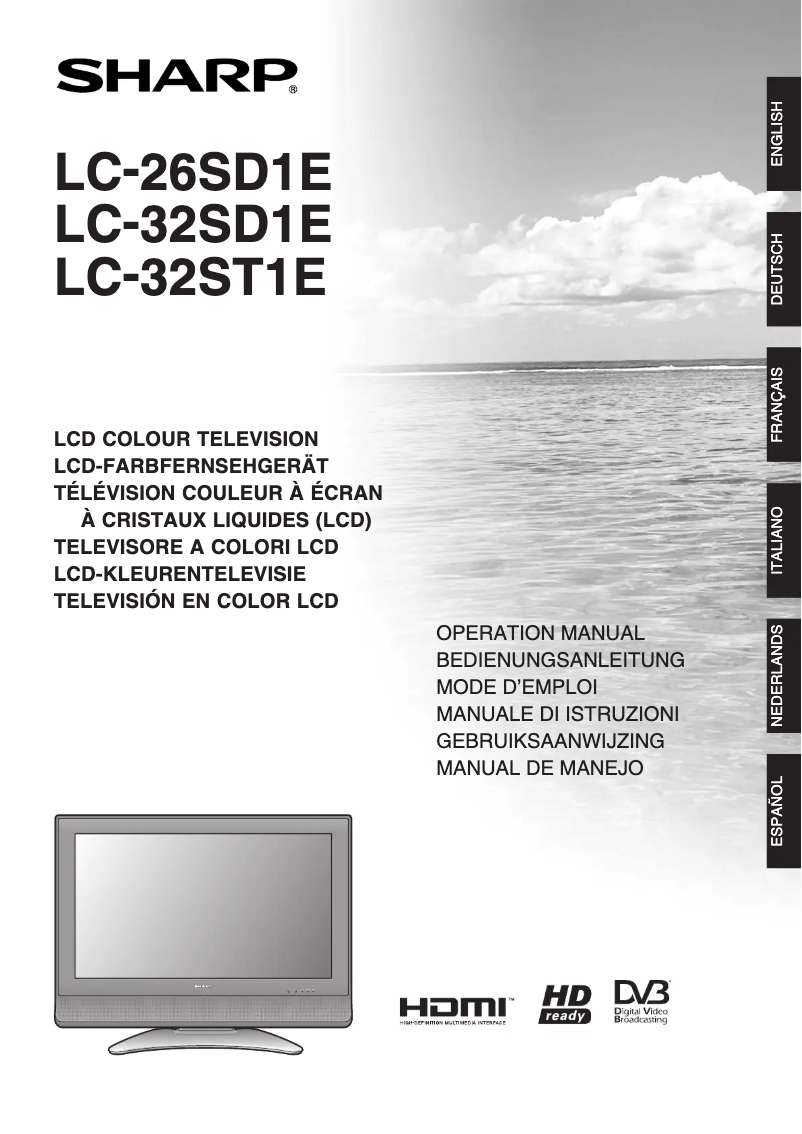 Page n°1 - Manuel utilisateur Sharp LC-32ST1E