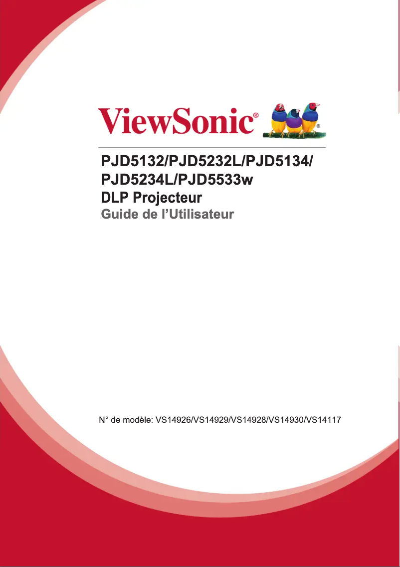Page 1 de la notice Manuel utilisateur Viewsonic PJD5232