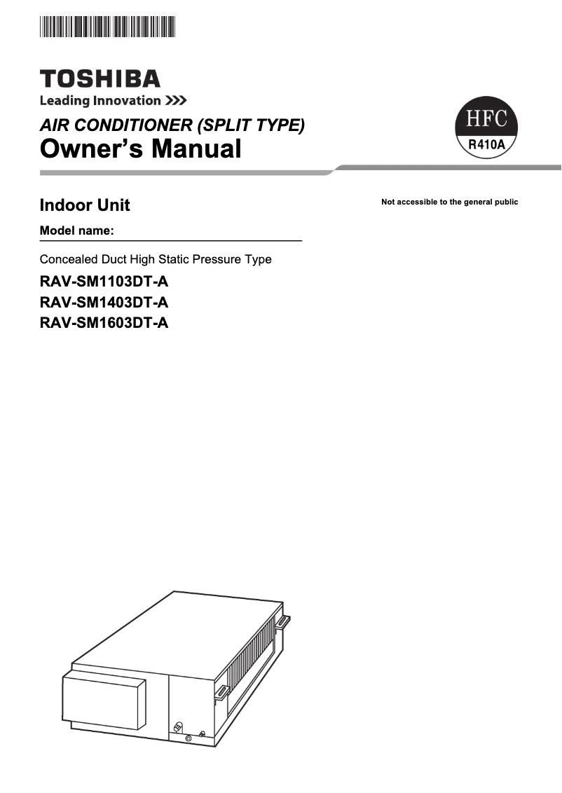 Página 1 del manual Manual de usuario Toshiba RAV-SM1403DT-A