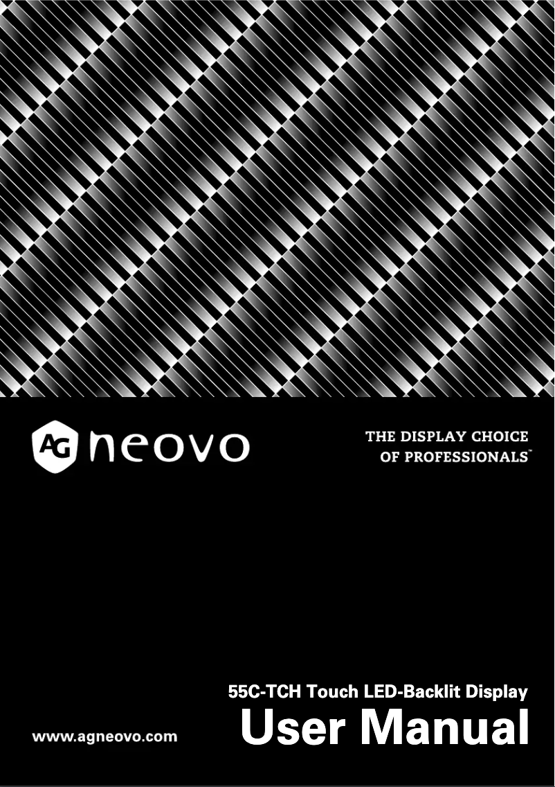 Page 1 de la notice Manuel utilisateur AG Neovo 55C-TCH