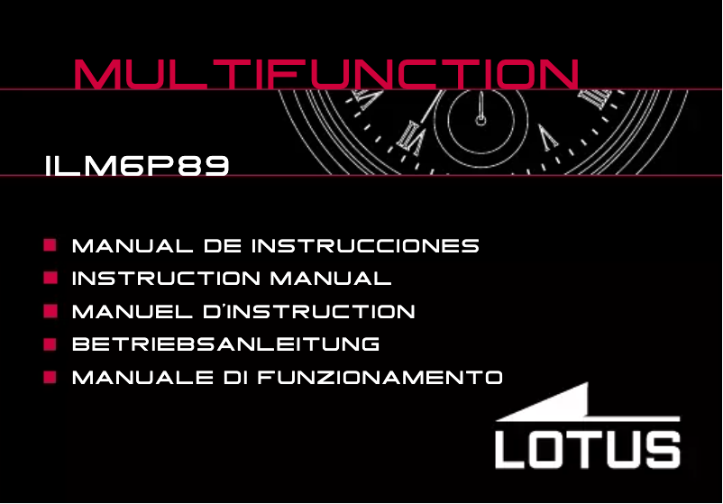 Page 1 de la notice Manuel utilisateur Lotus 18160