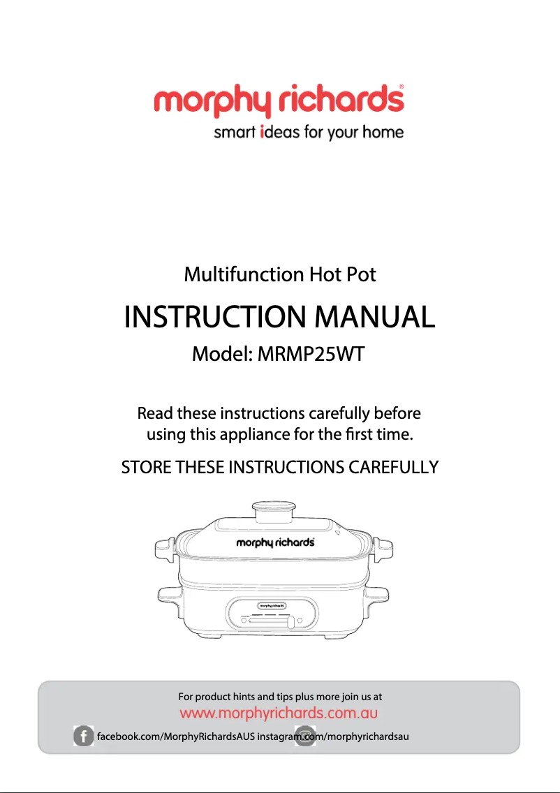 Page 1 de la notice Manuel utilisateur Morphy Richards MRMP25