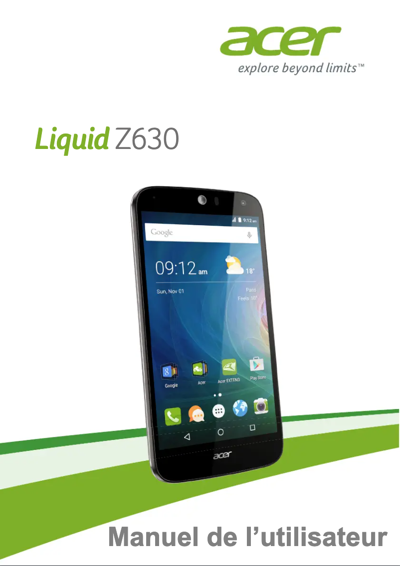Page n°1 - Manuel utilisateur Acer Liquid Z630 Duo