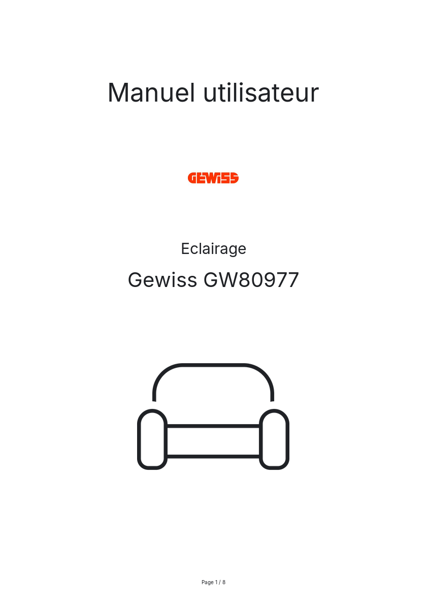 Image de la première page du manuel de l'appareil GW80977