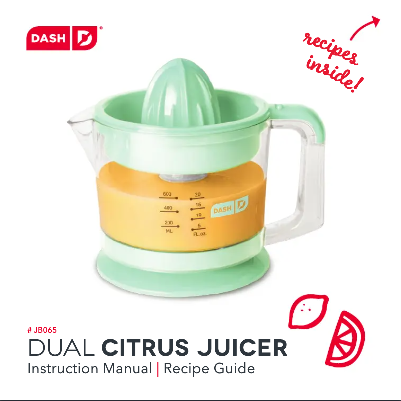 Página 1 del manual Manual de usuario Dash Dual Citrus Juicer JB065WH