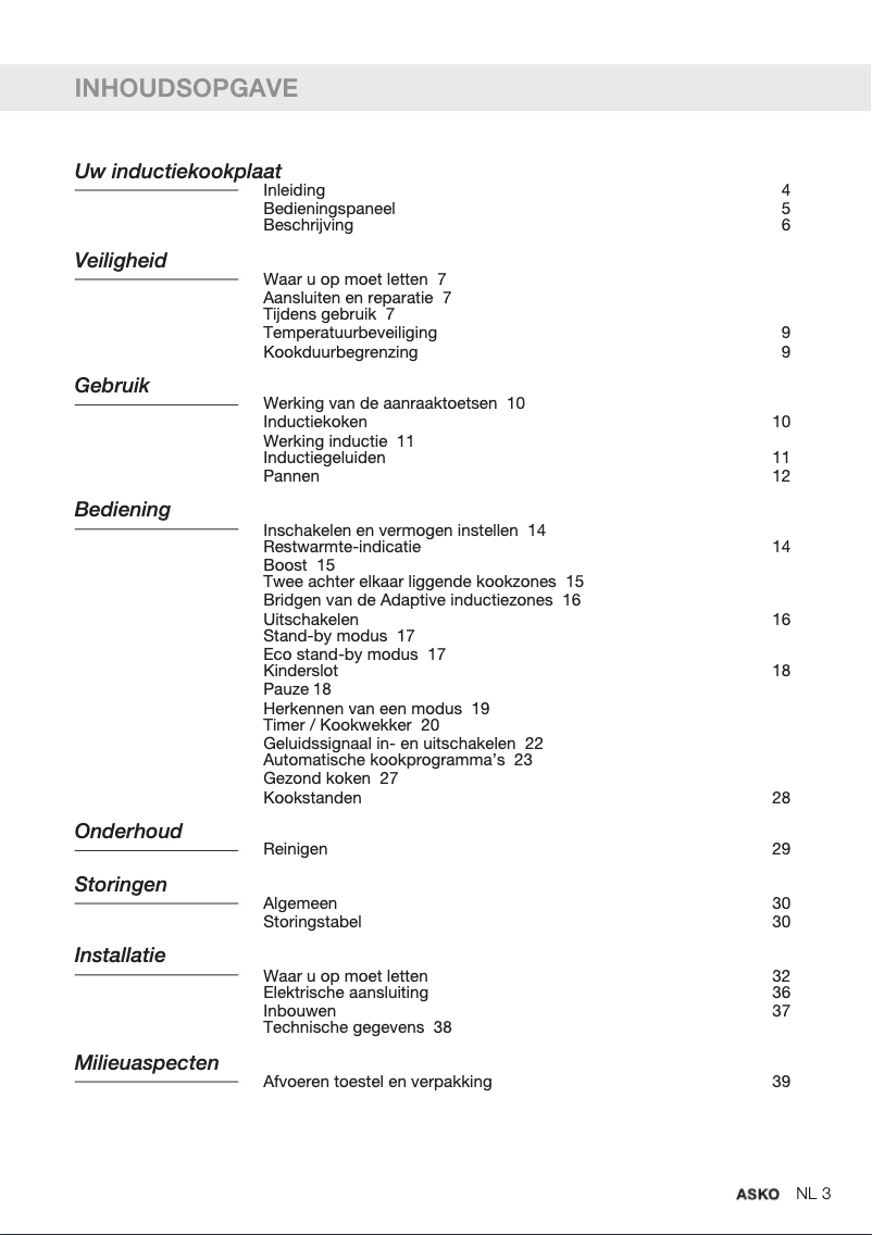 Page n°1 - Manuel utilisateur Asko HI 1975 G