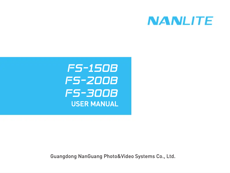 Page 1 de la notice Manuel utilisateur Nanlite FS-150B