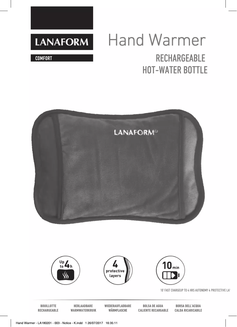 Page 1 de la notice Manuel utilisateur Lanaform Hand Warmer LA180202