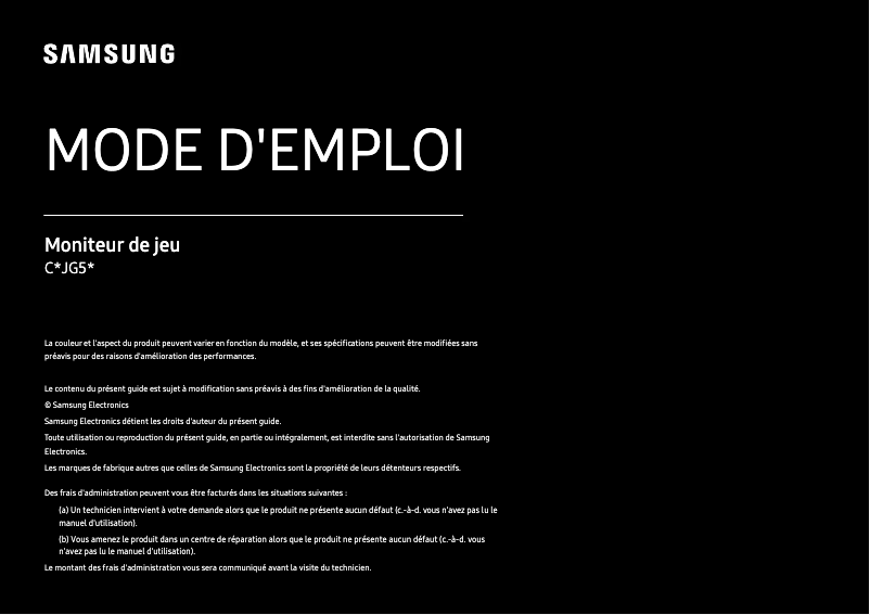 Page n°1 - Manuel utilisateur Samsung C32JG50QQM