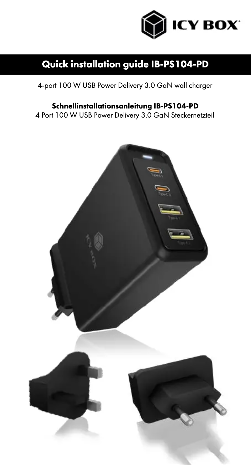 Imagen de la primera página del manual del dispositivo IB-PS104-PD