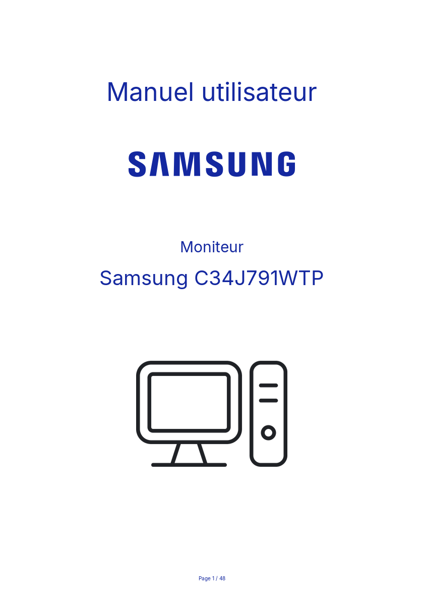 Page n°1 - Manuel utilisateur Samsung C34J791WTP