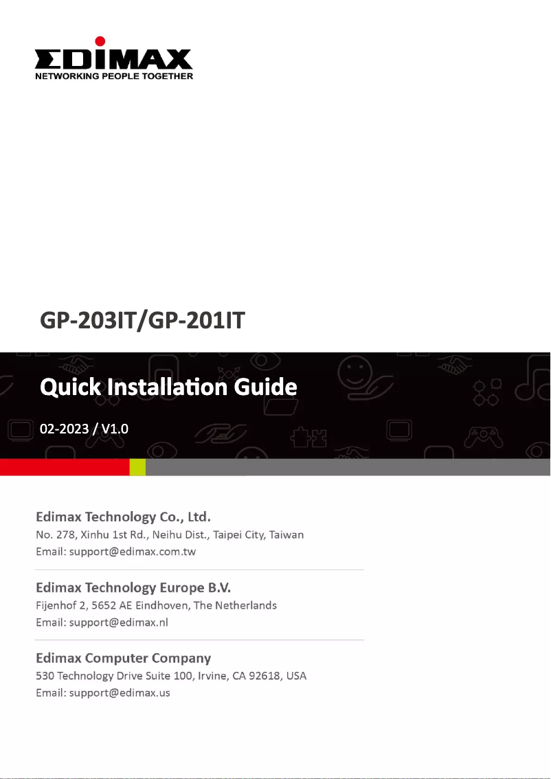 Page n°1 - Manuel utilisateur Edimax GP-203IT