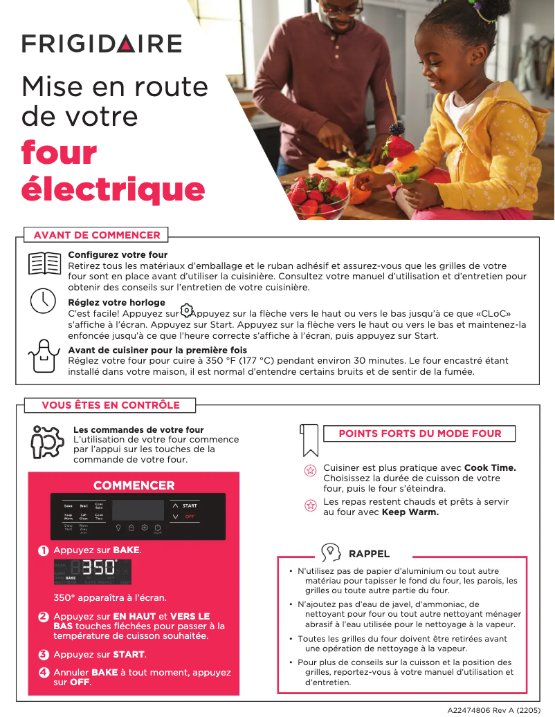 Page n°1 - Manuel utilisateur Frigidaire FCFE3062AW