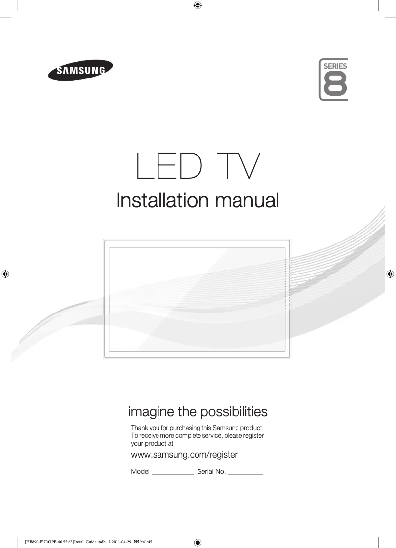 Page 1 de la notice Manuel utilisateur Samsung HG46EB890XB
