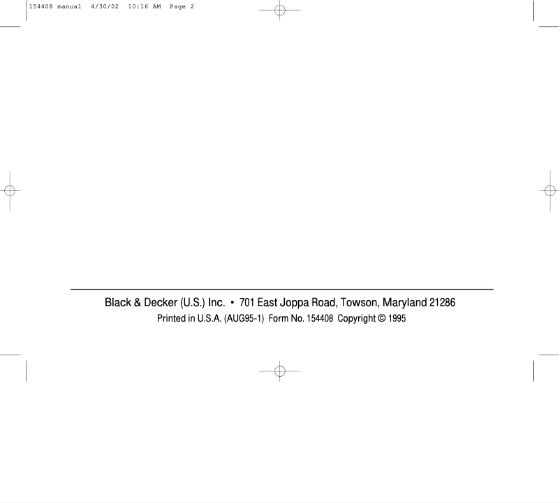 Page 1 de la notice Manuel utilisateur Black & Decker 1766