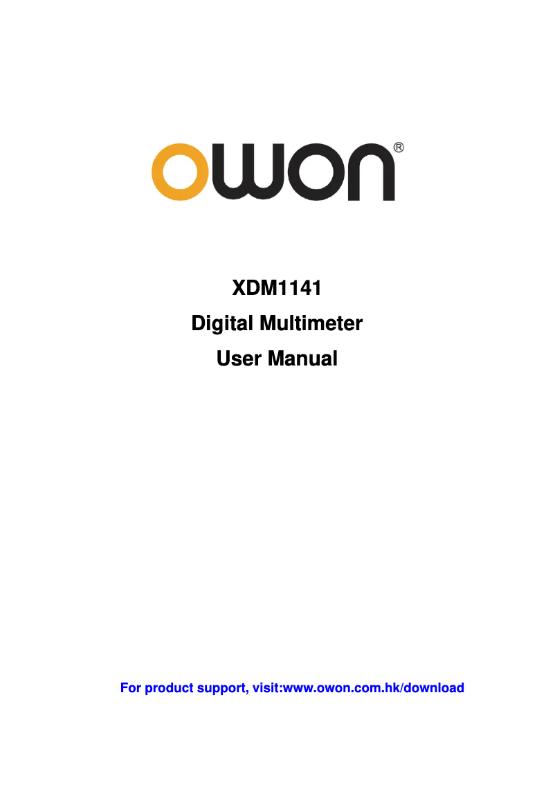 Página 1 del manual Manual de usuario Owon XDM1141