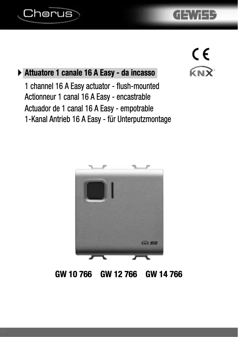 Page 1 de la notice Manuel utilisateur Gewiss GW14766