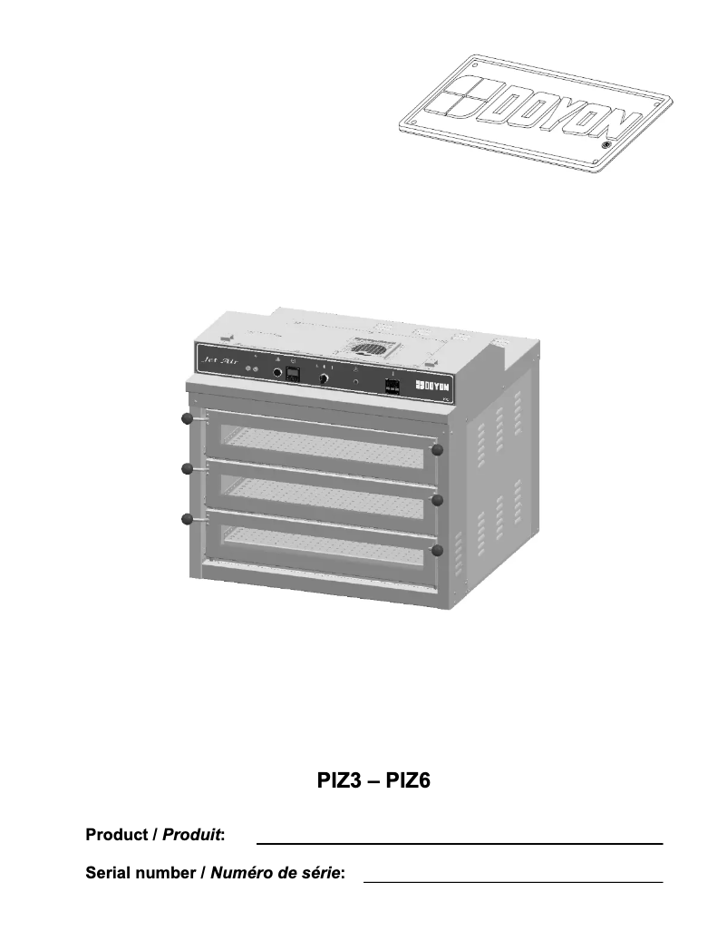Image de la première page du manuel de l'appareil PIZ6
