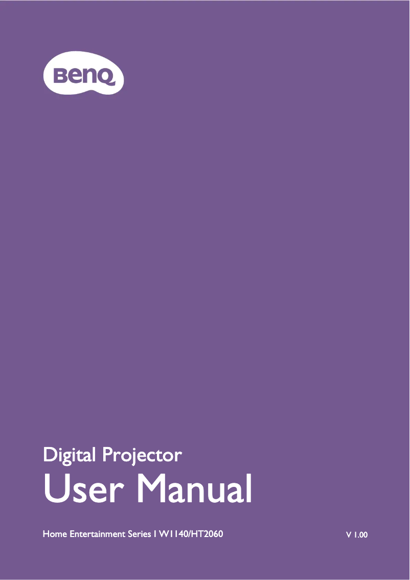 Page n°1 - Manuel utilisateur BenQ HT2060